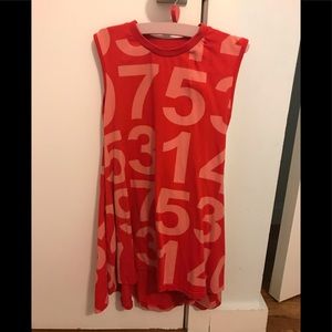 Girls red, sleeveless, T-shirt, dress